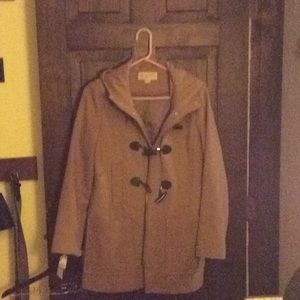 Hooded Michael Kors peatcoat size 6 beige